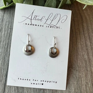 #063 Small Silver Two Toned Dangle